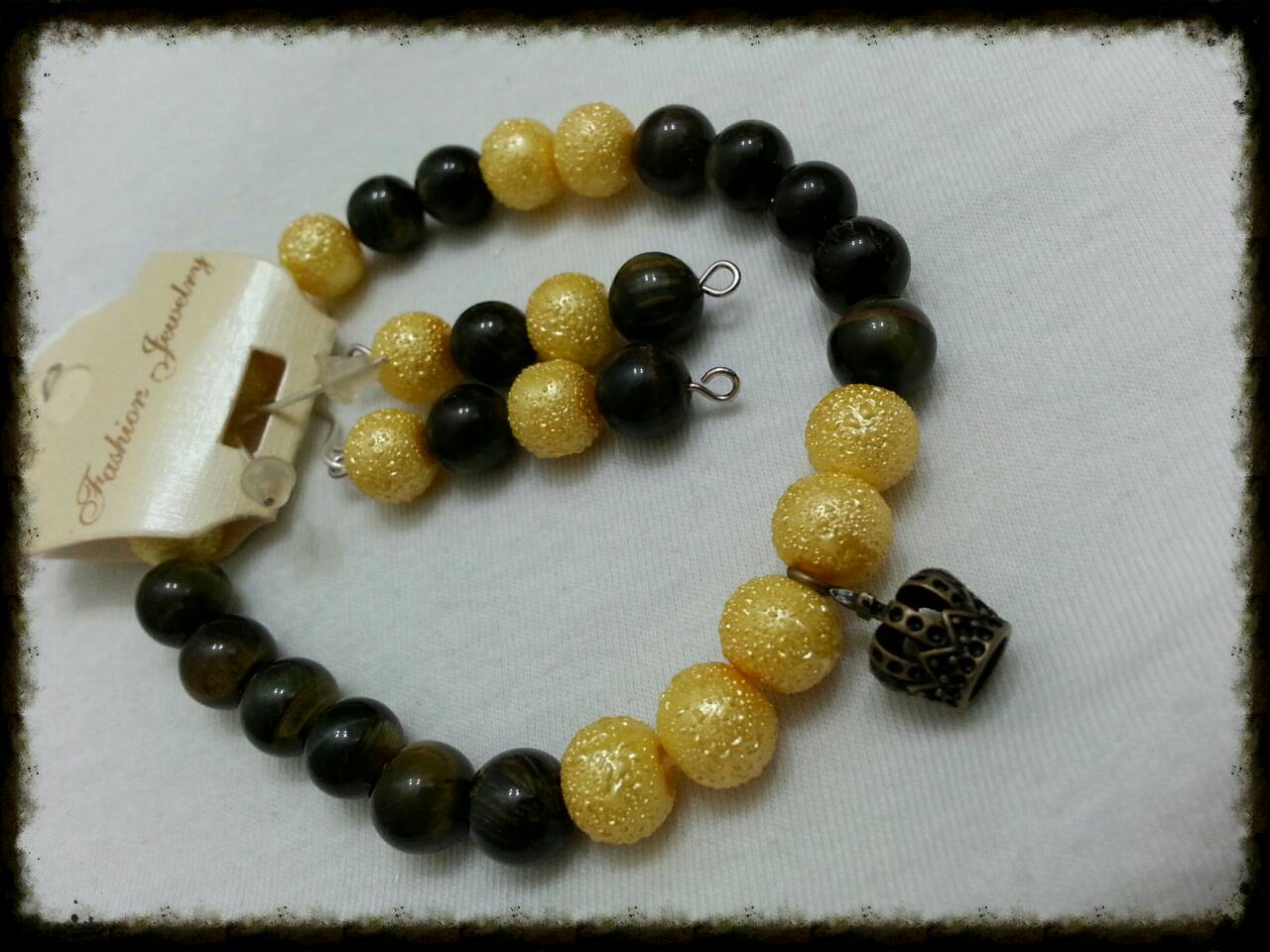 Yellow and black bracelet set