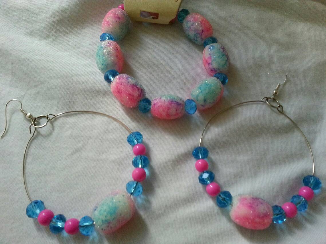 Blue, pink bracelet